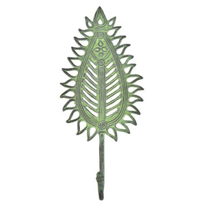 Crochet mural en métal vert naturel de luxe avec finition en laiton doré, crochet décoratif moderne simple pour robe et serviette pour salle de bain - Product Image 6