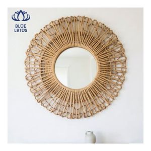 EN STOCK Espejo de Ratán 2026, Decoración de Pared Hecha a Mano, Ilumina el Espacio Interior y Mejora la Profundidad Visual para el Hogar - Product Image 1