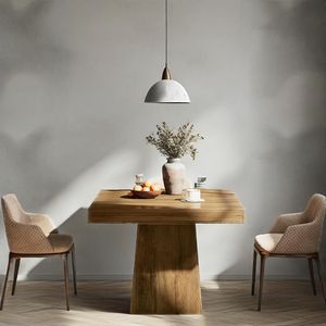 Farmhouse Style 31.5 Inch Small <b>Kitchen</b> <b>Table</b> <b>Square</b> Dining <b>Table</b> for 4 with Sturdy Pedestal Base - Product Image 2