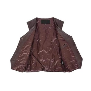 Chaleco de Cuero para Mujer, Elegante, Ajustado, de Cuero Genuino, Sin Mangas, Prenda Exterior Informal, Chaleco de Cuero de Moda para Mujer - Product Image 3