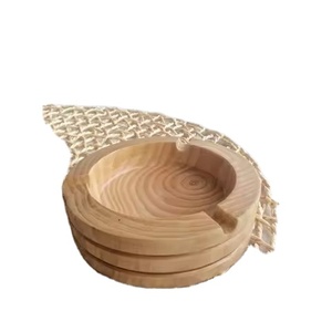 Cendrier rond en bois vintage, porte-cendres en bois massif pour cigares et cigarettes, pour la maison, le bureau et la décoration extérieure, à bon prix - Product Image 1