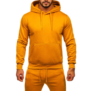 Conjunto Deportivo Informal para Hombre con Capucha y Estampado, Chaqueta de Color Sólido con Cierre Completo, Bolsillos Laterales, Pantalones con Cordón, 100% Algodón, Ropa de Invierno - Product Image 5
