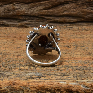 Bague en pierre de soleil dorée naturelle, argent 925, bijoux faits à la main, bague bohème, cadeau pour femme - Product Image 3