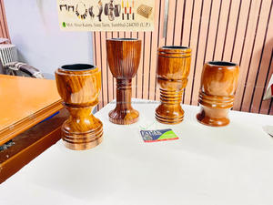 <b>Rustic</b> Mug Shaped Wooden Incense Burner Featuring Perforated Black Metal Band And Durable Liner Interior <b>Home</b> <b>Decoration</b> By FWE - Product Image 5