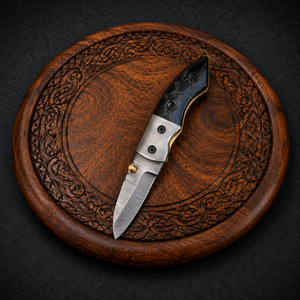 SAZ ENTERPRISES Cuchillo de Bolsillo Plegable de Acero de Damasco Hecho a Mano Personalizado con Hoja Bloqueable de 6.5 Pulgadas, Funda de Cuero, OEM, ODM, Venta al por Mayor, DIY - Product Image 4