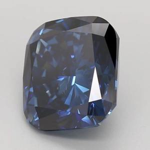 Diamante azul oscuro sintético de laboratorio con corte cojín de 1.00 CT a 5.00 CT, certificado, claridad VVS VS, para anillo - Product Image 5