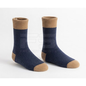 Comfortable <b>Best</b> Selling Casual <b>Socks</b> Breathable Sustainable Solid Color Daily Wear <b>Men</b> Cotton/Wool Winter - Product Image 4