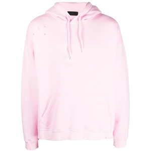 Sudadera con capucha rosa para hombre, estilo vintage, con efecto deslavado y desgastado por el sol, de tejido grueso, para invierno, lisa - Product Image 1