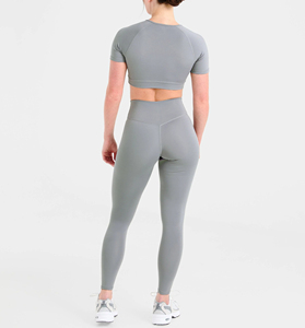 Leggings de Yoga de Cintura Media sin Costuras, Color Sólido, Pantalones Deportivos para Mujer, Cintura Elástica, Poliéster/Nailon Elástico - Product Image 3