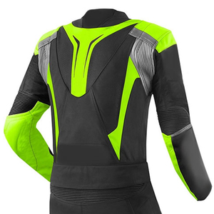 Ensemble de course unisexe personnalisé 2 pièces en cuir de vachette véritable multicolore, coupe-vent, séchage rapide, respirant, manches longues, été - Product Image 3