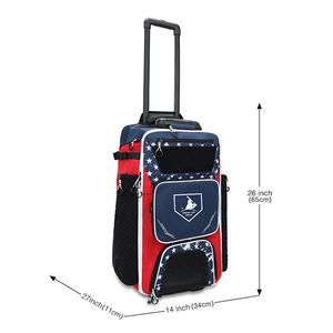 Bolsa de Equipo de Béisbol con Estampado de Bandera Americana, con Soportes para Bates y Ruedas para Almacenamiento de Equipo de Equipo - Product Image 2