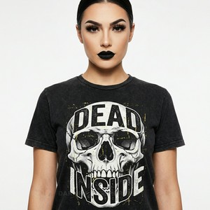 Camiseta Personalizada para Mujer, Diseño Gráfico de Calavera Estilo Pastel Goth, 100% Algodón, Manga Corta, Moda de Verano, Directo de Fábrica - Product Image 3