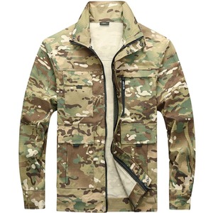 Conjunto de Ropa de Trabajo Informal para Hombre, Camuflaje Tejido, Chaqueta y Pantalones de Algodón, Ropa Táctica Transpirable para Entrenamiento al Aire Libre - Product Image 3