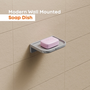 Wall Fixed Two Tier Large Square Soap Holder with Frosted <b>Glass</b> <b>Dish</b> Premium Bathroom Accessory for Residential Commercial Set - Product Image 2