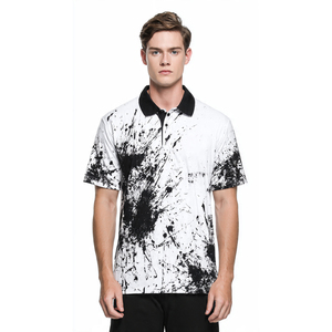 Chemise Homme à Manches Courtes en Tricot Imprimé par Transfert Thermique, Col Rabattu, Grande Taille, Respirante, Écologique, Légère, Boutonnée - Product Image 1