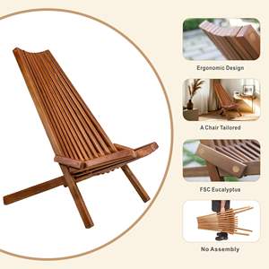 Elegante Silla Plegable de Madera de Eucalipto con Certificación FSC para Uso en Jardín Exterior - Product Image 6