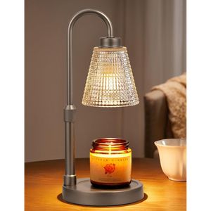 Lampada Scaldacandele Grigia Dimmerabile con Timer, Altezza Regolabile, per Cera Profumata, Regalo di Compleanno, Candele in Barattolo - Product Image 1
