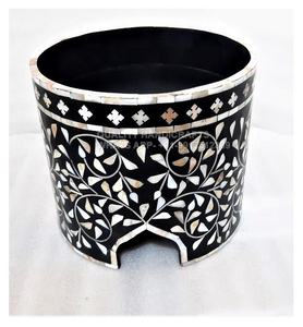 Offre Spéciale Ramadan Eid cadeau vadrouille incrustation support à gâteau avec pot acrylique 3 pièces ensemble vadrouille couvercle en bois nacre par artisanat de qualité - Product Image 3