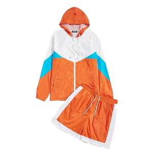 Custom <b>Summer</b> 2-piece Nylon Shorts And <b>Jacket</b> Set For <b>Men</b> High-quality Windbreaker Tracksuit. Streetwear Hoodie And Short Oem - Product Image 1