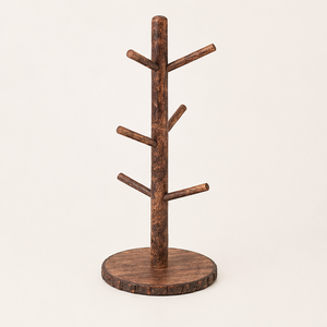 Wholesale Eco-Friendly Wood Mug Holder Tree Space Saving <b>Kitchen</b> <b>Storage</b> <b>Rack</b> 3-Layer Design Countertop Coffee Mug Stand Display - Product Image 1