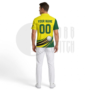 Polo de Golf Personalizado para Hombre, Amarillo y Verde, Estampado Digital, Manga Corta, Secado Rápido, 100% Poliéster, Cierre de Botones, Corte Regular - Product Image 6