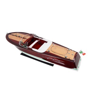 B091 OMH Ariston Speed Boat Model Edition Exclusive, bateau à moteur artisanal en bois de cèdre peint, décoration nautique, cadeau de Noël, 91.4Lx28Wx25.4H - Product Image 1
