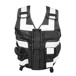 Conception OEM couleur personnalisée noir gilet de sécurité réfléchissant haute visibilité fermeture à glissière avant prix bon marché gilets de sécurité gilet tactique - Product Image 1