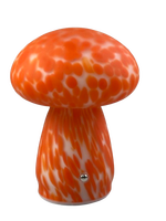 Lampe de table décorative LED sans fil rechargeable en verre moderne, forme champignon, commande tactile, type-C, lumière blanc chaud à intensité variable, sur batterie
