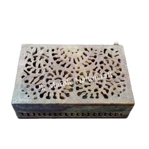 Joyero cuadrado Natural puro almacenamiento mejor precio hecho a mano esteatita tallado acabado fino regalo corporativo forma rectangular - Product Image 1