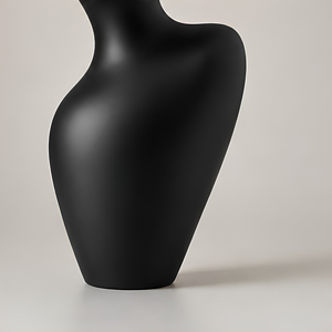 ABSTRACT SCULPTURAL <b>VASE</b> Modern <b>Black</b> Resin Sculpture Irregular Shape Artistic Table Decor for Living Room Minimalist Design - Product Image 3