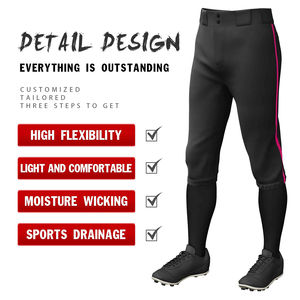 Pantalon de baseball pour garçons, style gamer, nouvelle couleur, bandes latérales roses, passants de ceinture, confortable, personnalisable - Product Image 3