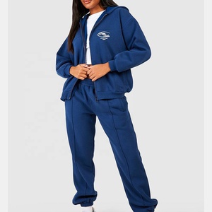 Temporada de invierno para mujer Conjunto de 2 piezas con capucha y pantalones Conjunto de sudaderas con capucha y pantalón en blanco informal para mujer - Product Image 4