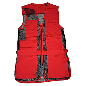 Red Hunting Vest Men Sleeveless Breathable Mesh Polyester Summer Outdoor Wear Adult Size - Product Image 1