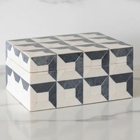 Boîtes de rangement décoratives tendance en os indien pour la maison, boîtes à bijoux décoratives en os polies rectangulaires de plusieurs tailles