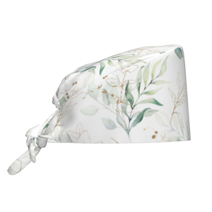 Eucalyptus <b>Leaf</b> Print Surgical Cap – Premium Floral Medical Headwear for Holistic & Dental Clinics - Product Image 6