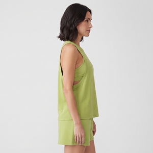 Top Deportivo Corto sin Mangas para Mujer, Color Verde, Ajustado, con Abertura en el Hombro, para Gimnasio, Fitness, Entrenamiento, Deportes, Ropa Deportiva Activa - Product Image 3