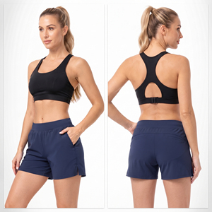 <b>Ladies</b> Elastic Waist Athletic Shorts 100% Polyester Breathable Yoga <b>Trainer</b> Shorts Knitted Sport Shorts Women Running Shorts - Product Image 1