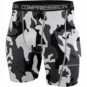 Pantalones Cortos de Compresión de Lona con Estampado Personalizado para Hombre, Cintura Elástica, Transpirables, Ecológicos, Impermeables, de Secado Rápido, para Yoga - Product Image 6