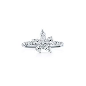 Cute Pear & Marquise Cut Floral Engagement <b>Ring</b> for Women - Product Image 1