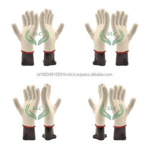 Gants de travail en coton, poignet tricoté, antidérapants, texture micro-diamantée sur les doigts, gants de sécurité polyvalents - Product Image 4