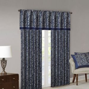 Pannello finestra Jacquard coppia 2 pz tende e mantovane - Product Image 3