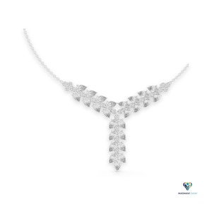 14.02ct White Gold Pear Shape Lab Grown Diamond V-<b>Necklace</b> in 14K Solid Gold, Elegant Drop Pendant <b>Statement</b> Jewelry for Wedding - Product Image 6