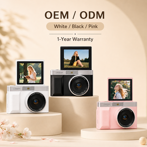 Mini caméra de vlogging pour adolescentes, 48MP <span class=keywords><strong>photo</strong></span>, 1080P vidéo, écran rotatif, lumière d'appoint blanche intégrée - Product Image 1