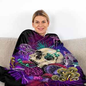 Mushroom Printed Ultra Soft Flannel <b>Throw</b> Blanket Colorful Fuzzy Lightweight Skull Cover <b>for</b> <b>Couch</b> Bed Sofa Al - Product Image 6