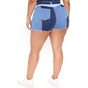 Women Denim Shorts High Quality New Arrived Regular Mid <b>Waist</b> <b>Elastic</b> <b>Waist</b> Breathable Street Women's <b>Jeans</b> Close-Fitting Color - Product Image 3