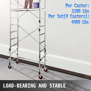 Roues de charpente robustes (lot de 4) de 8 po, capacité de 4 400 lb par ensemble, roulettes avec frein et tige de verrouillage pour meubles - Product Image 6