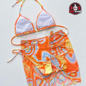 Servicio OEM ODM al por Mayor, Bikini Sexy con Tinte Tie-Dye, Conjuntos de Bikini de Malla para Mujer, Traje de Baño de Tres Piezas, Ropa de Playa - Product Image 6