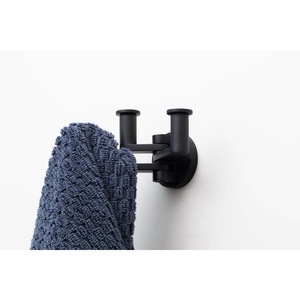 Organisateur mural à double crochet en métal noir mat de qualité supérieure pour la salle de bain, la cuisine, l'entrée - Product Image 3