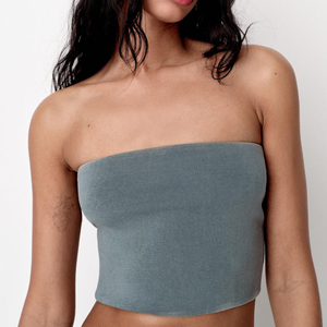 Top Bandeau Personalizado para Mujer, Acanalado, 100% Algodón, Ligero, de Secado Rápido, con Aberturas, Top Deportivo para Yoga - Product Image 6
