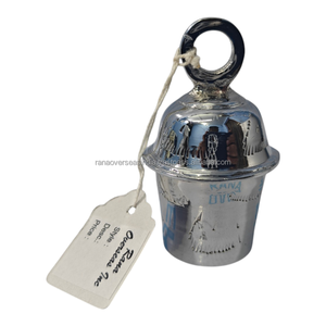 Cloche suspendue artisanale en laiton plaqué argent, cloche décorative de temple pour la maison, la porte, le mur, cadeau spirituel de Noël haut de gamme - Product Image 4